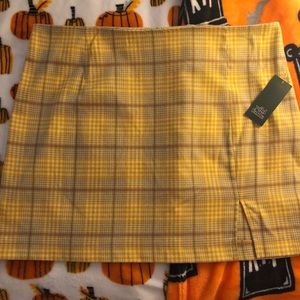 NWT Yellow Tartan mini skirt